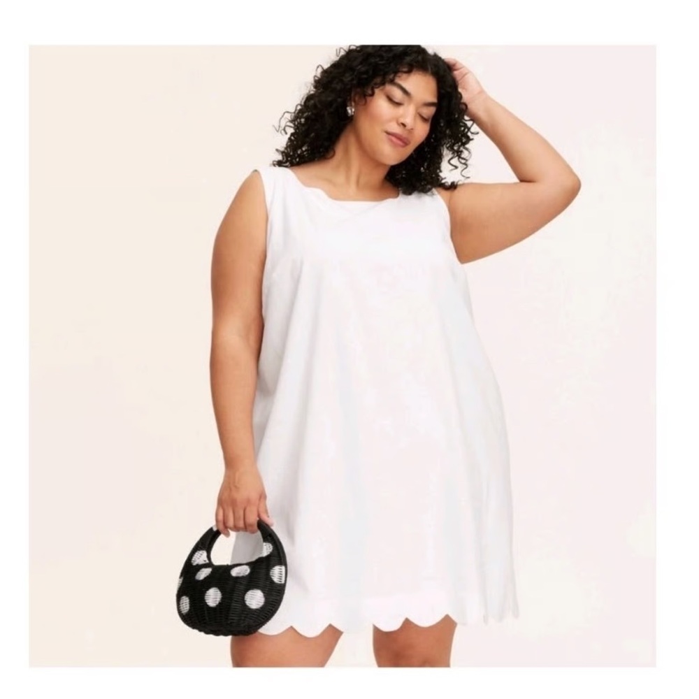Kate Spade White Dress with Scalloped Hem